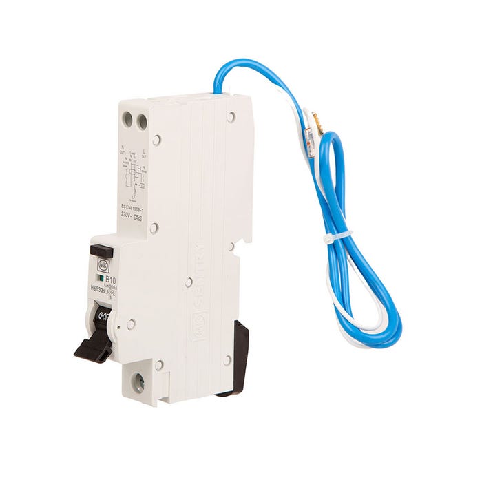 MK RCBO B Curve Single Pole 10A 30mA Type A