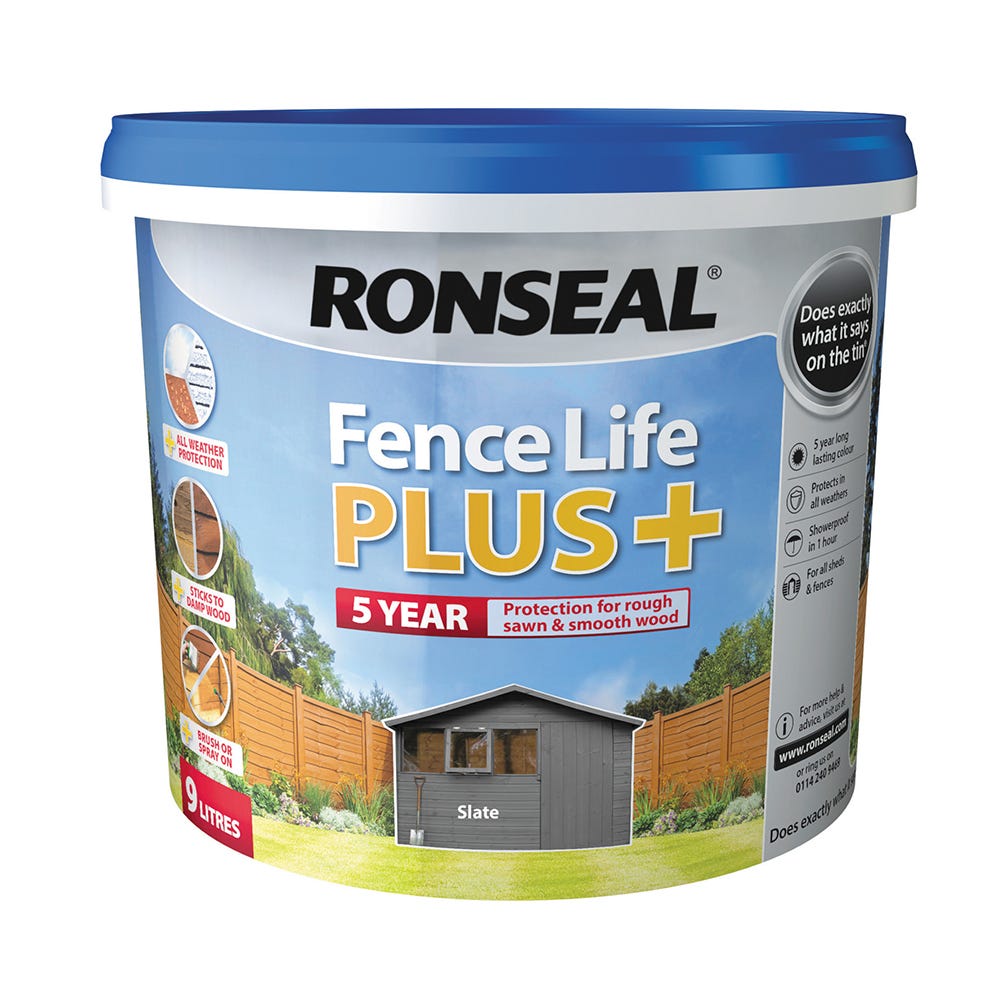 Ronseal Fence Life Plus Slate 9L
