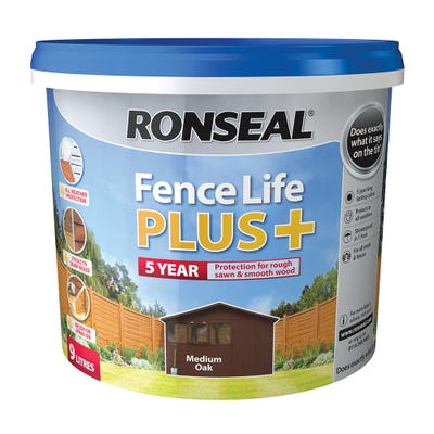 Ronseal Fence Life Plus Medium Oak 9L