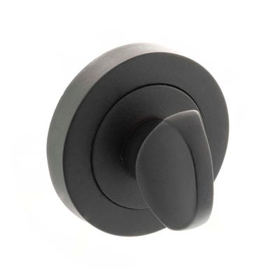 Millhouse Brass WC Turn and Release on Round Rose - Matt Black