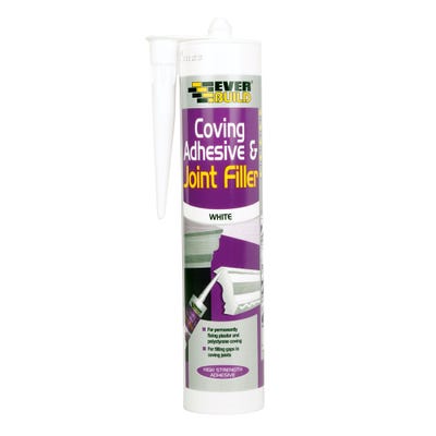 Everbuild Solvent Free Cove Adhesive and Joint Filler White 290ml