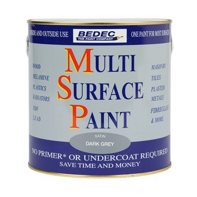 Bedec Multi Surface Paint Satin Dark Grey