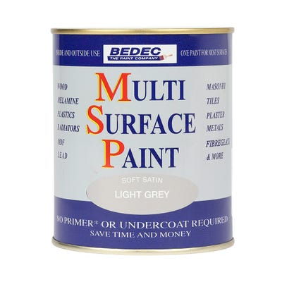 Bedec Multi Surface Paint Satin Light Grey