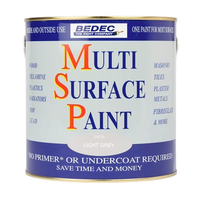Bedec Multi Surface Paint Satin Light Grey 2.5L