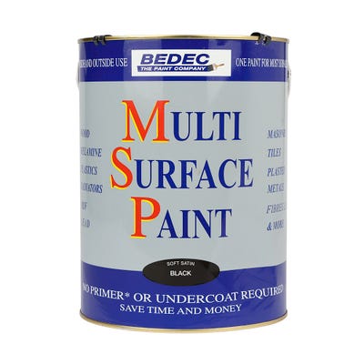 Bedec Multi Surface Paint Satin Black 5L