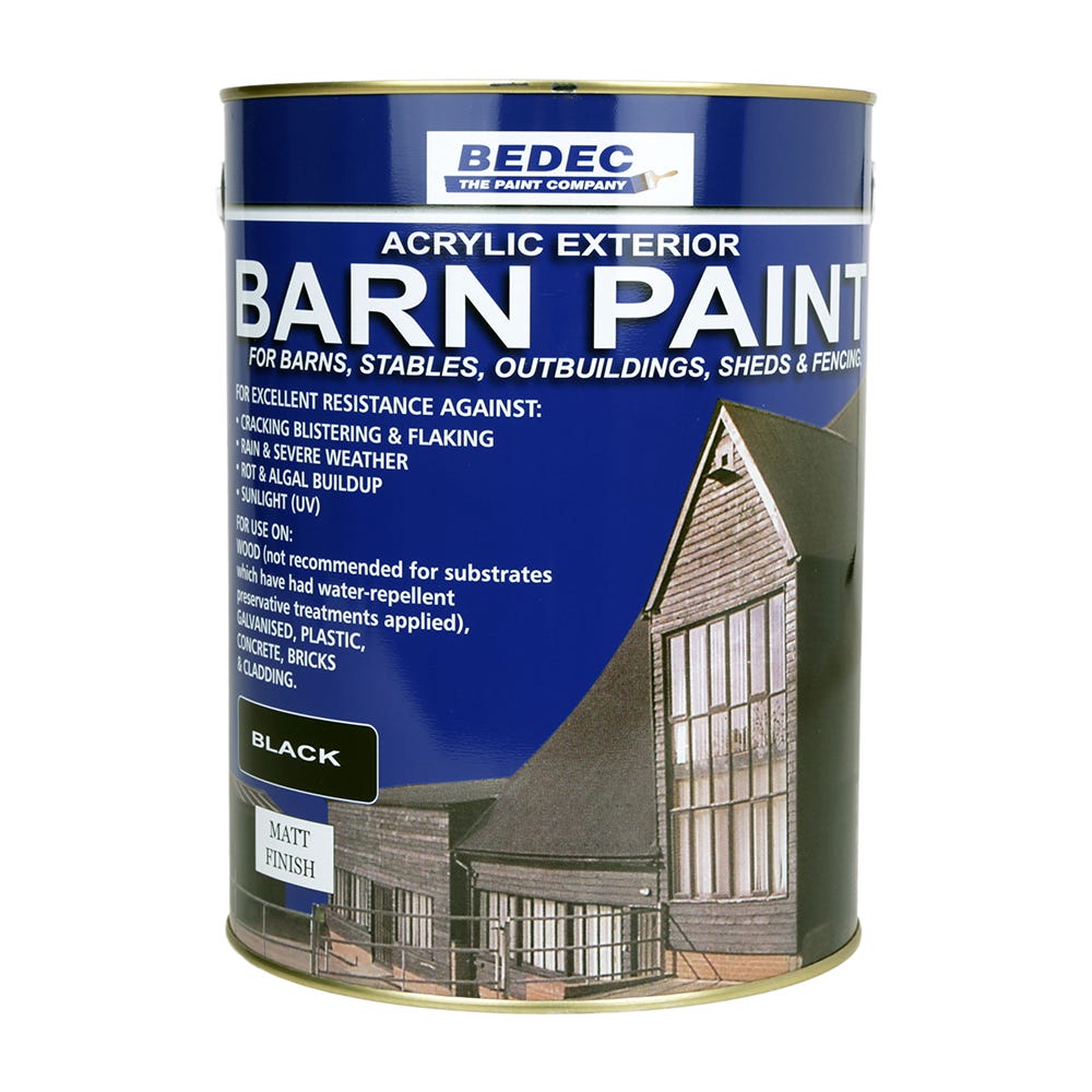 Bedec Barn Paint Matt Black 5L