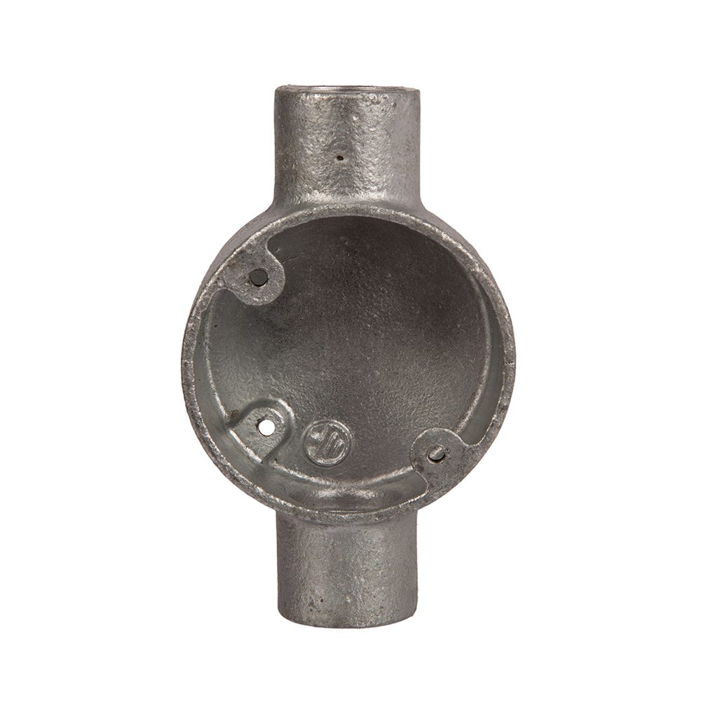 Through Conduit Box Galvanised Steel 25mm
