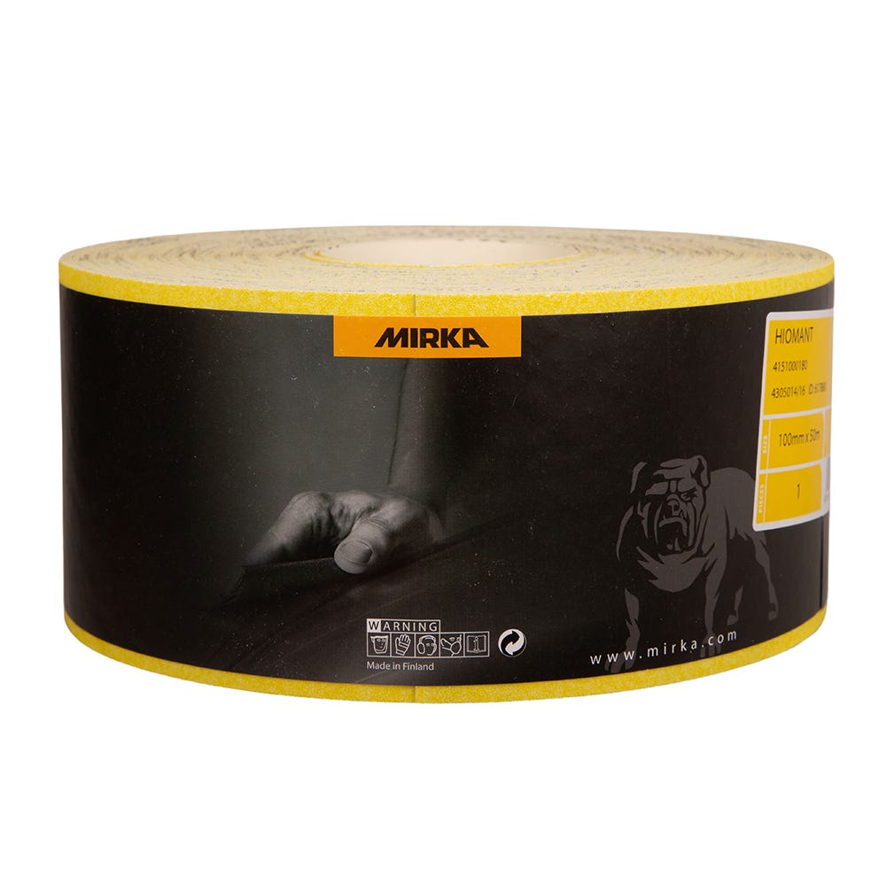 Mirka Yellow Hiomant Sandpaper P80 100mm x 50m Roll