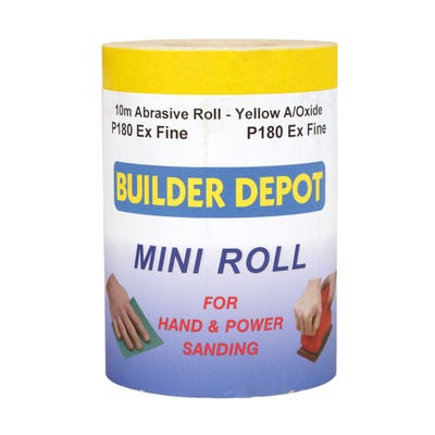 Builder Depot Contractor Yellow Ally Oxide Sandpaper P180 10m Roll