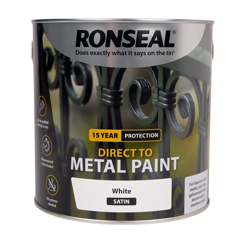 Ronseal Direct to Metal White Satin 2.5L