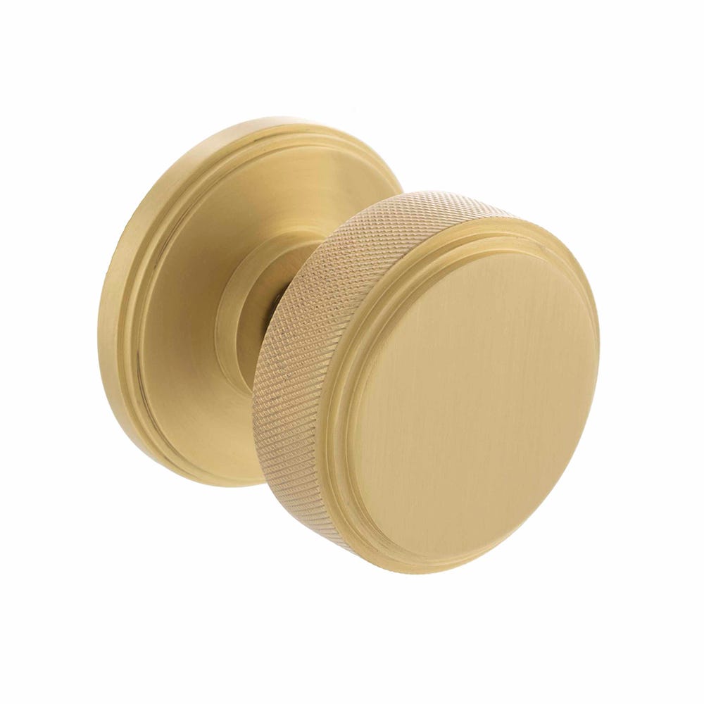 Millhouse Brass Harrison Knurled Mortice Knob Satin Brass