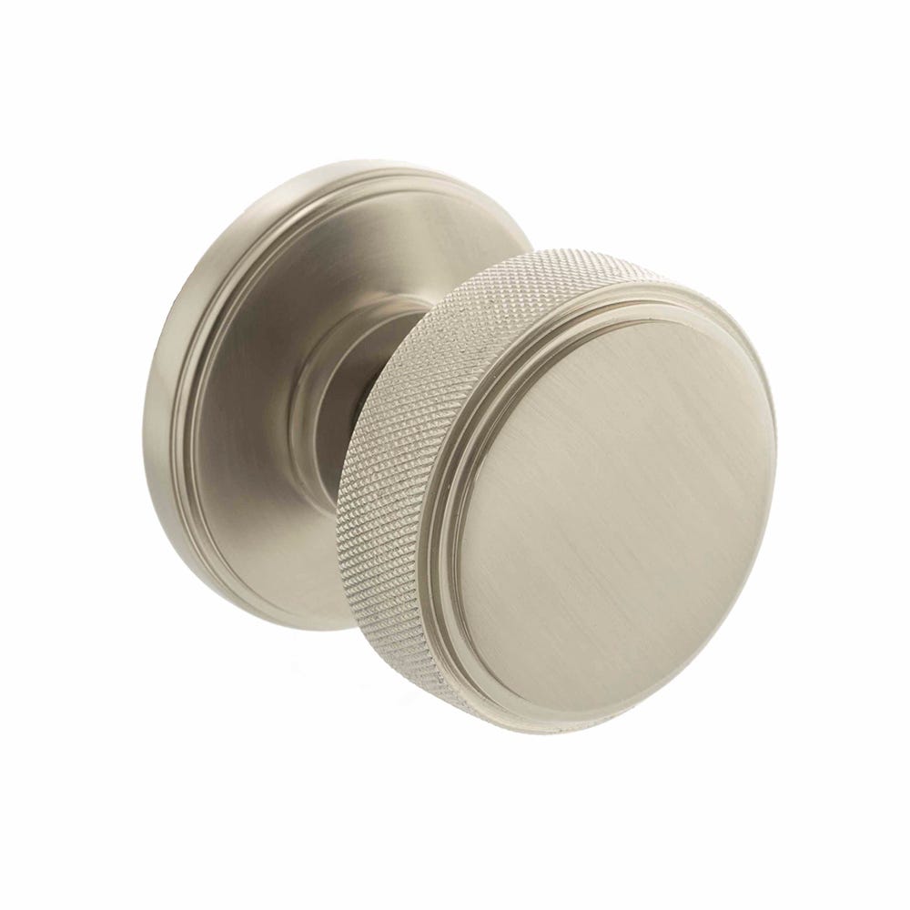 Millhouse Brass Harrison Knurled Mortice Knob Satin Nickel