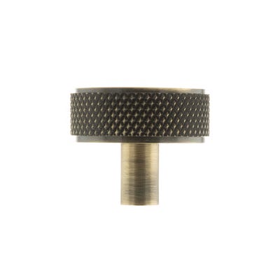 Millhouse Brass Hargreaves Knurled Cabinet Knob Antique Brass