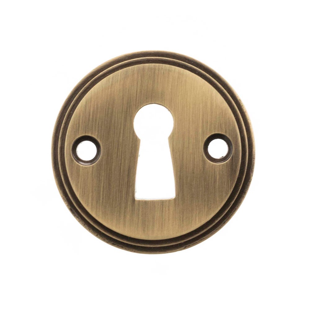 Millhouse Brass Open Key Hole Escutcheon Antique Brass