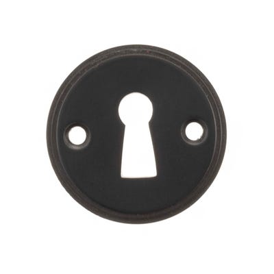 Millhouse Brass Solid Brass Open Key Hole Escutcheon - Matt Black