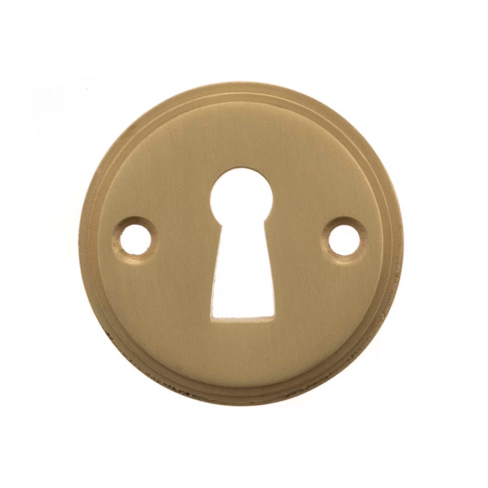 Millhouse Brass Open Key Hole Escutcheon Satin Brass