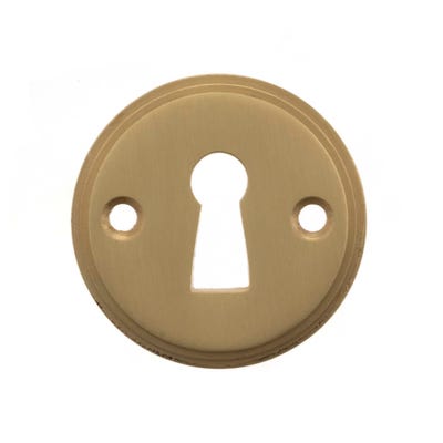 Millhouse Brass Solid Brass Open Key Hole Escutcheon - Satin Brass