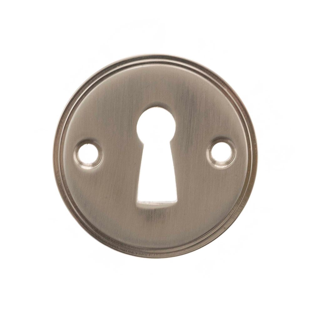 Millhouse Brass Open Key Hole Escutcheon Satin Nickel