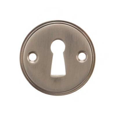 Millhouse Brass Solid Brass Open Key Hole Escutcheon - Satin Nickel