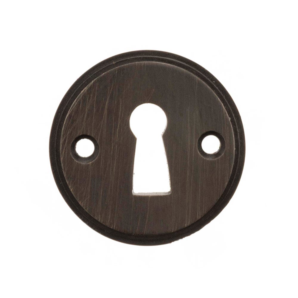 Millhouse Brass Open Key Hole Escutcheon Dark Bronze