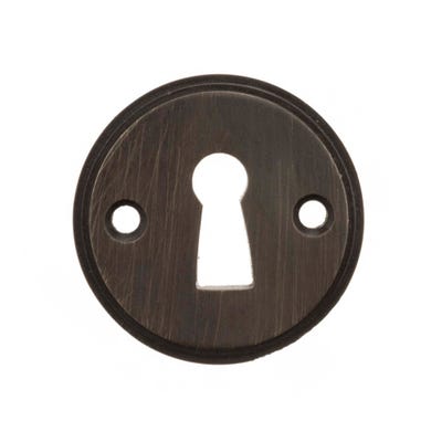 Millhouse Brass Solid Brass Open Key Hole Escutcheon - Urban Dark Bronze