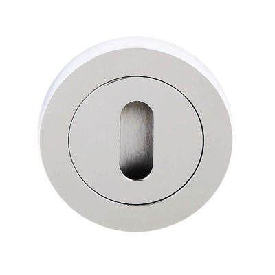 Millhouse Brass Key Escutcheon on Round Rose - Polished Chrome