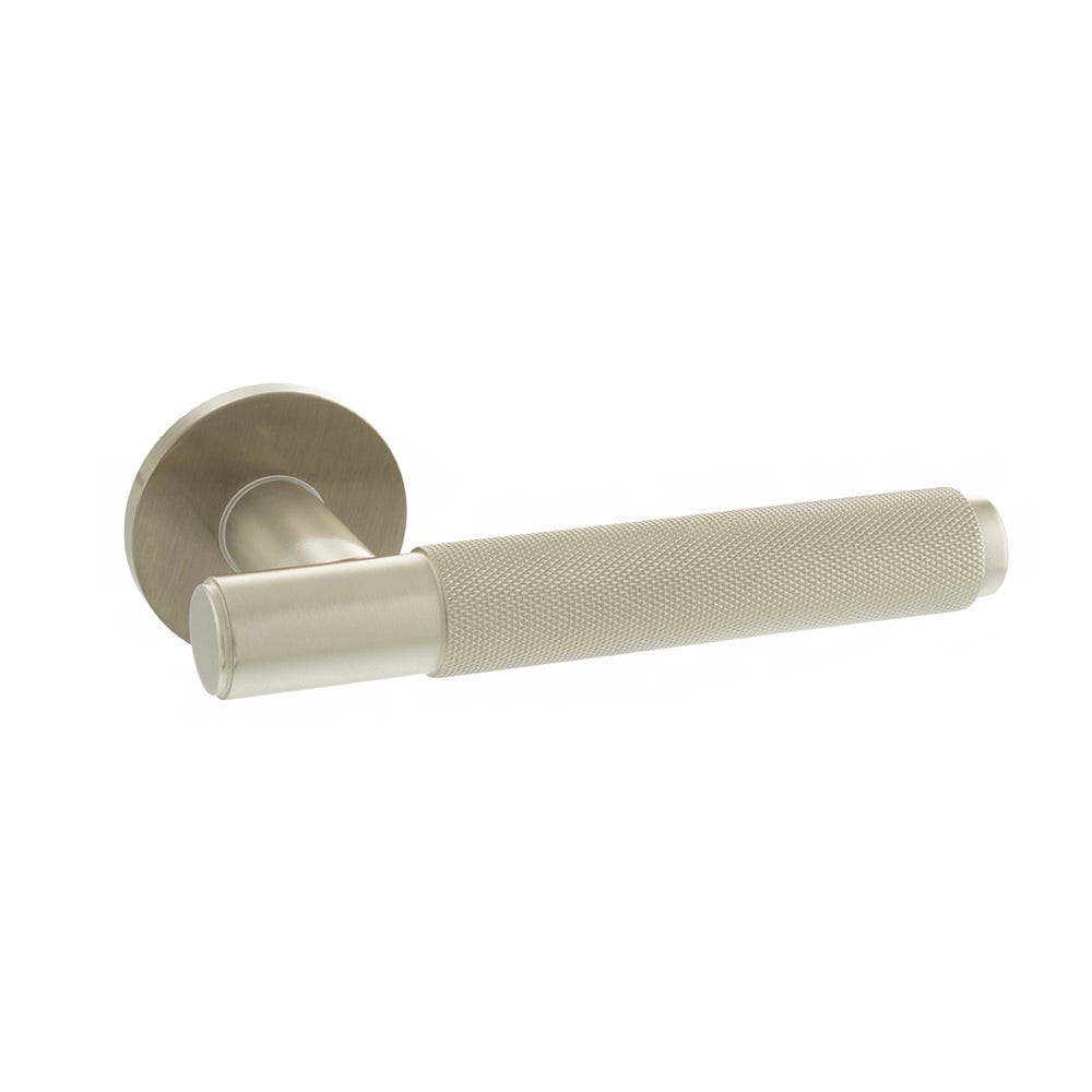 Millhouse Brass Crompton Lever On Slim Rose Satin Nickel