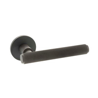 Millhouse Brass Stephenson Designer Lever on 5mm Slimline Round Rose - Urban Dark Bronze