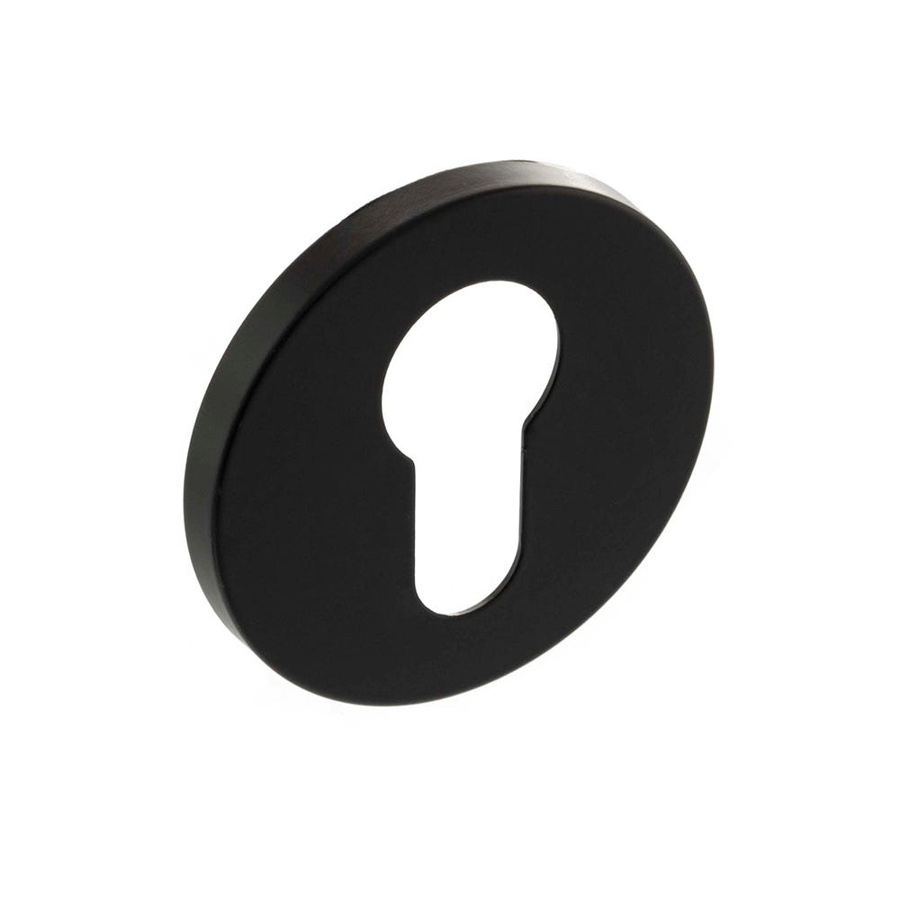 Millhouse Brass Euro Escutcheon Slim Rose Matt Black