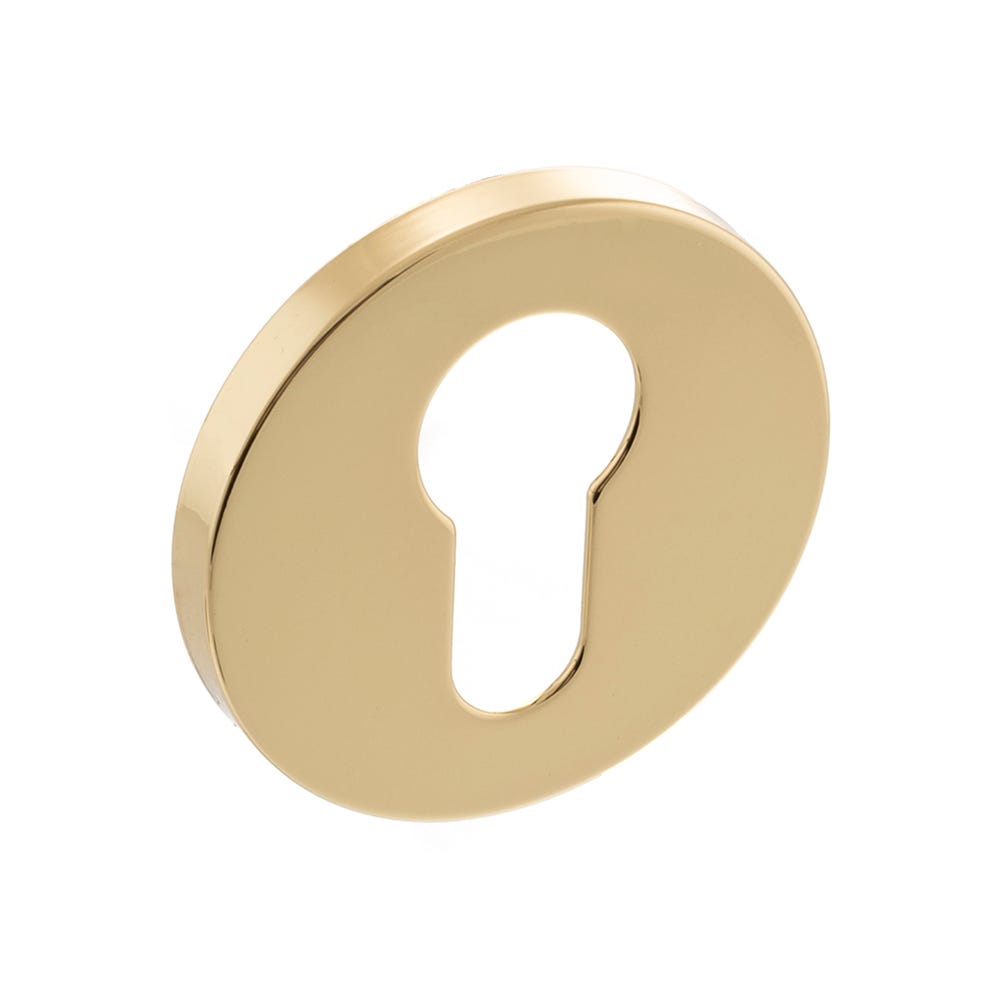 Millhouse Brass Euro Escutcheon Slim Rose Polished Brass