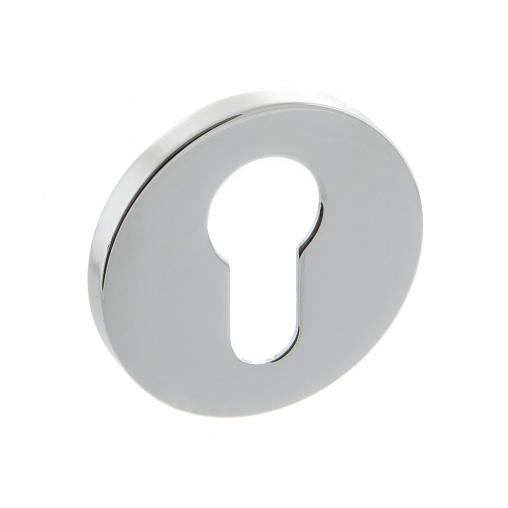 Millhouse Brass Euro Escutcheon Slim Rose Polished Chrome