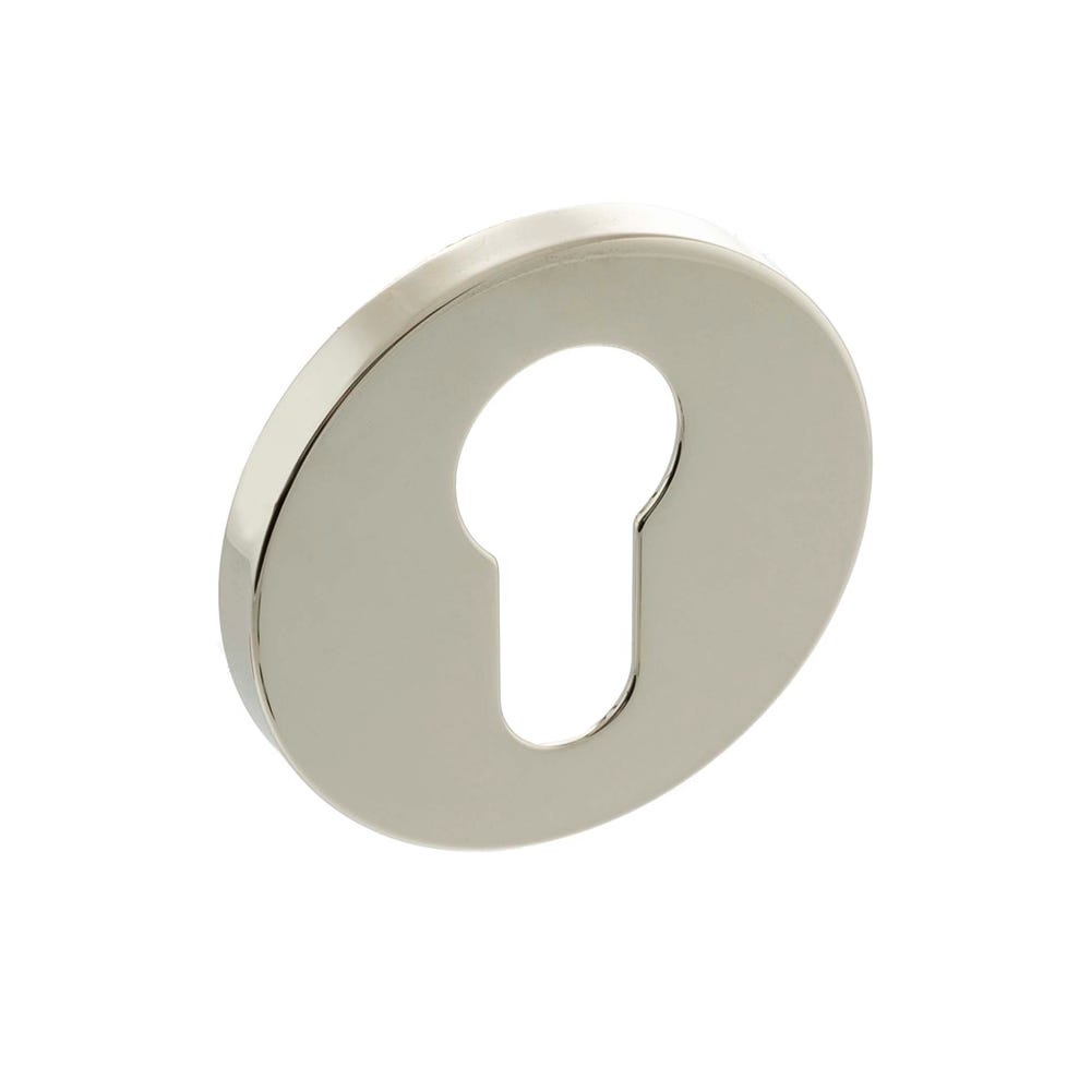 Millhouse Brass Euro Escutcheon Slim Rose Polished Nickel