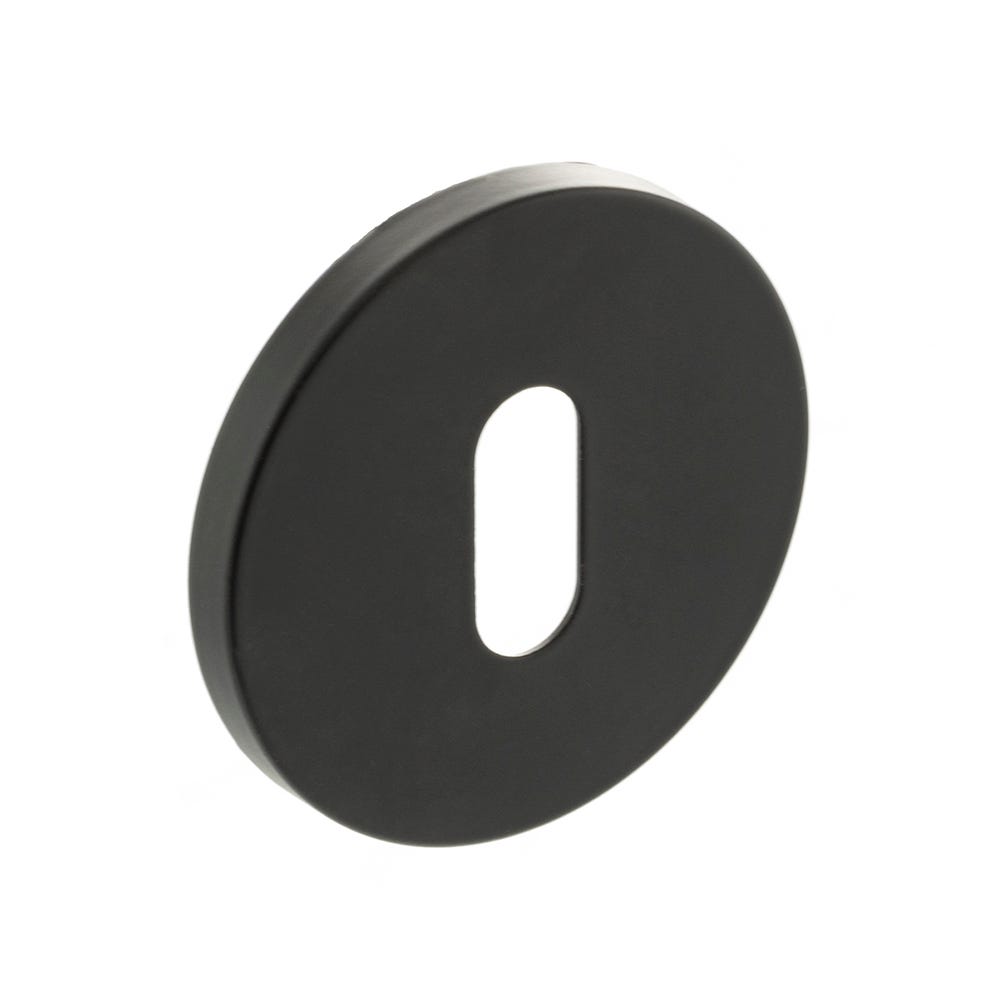 Millhouse Brass Key Escutcheon Slim Rose Matt Black