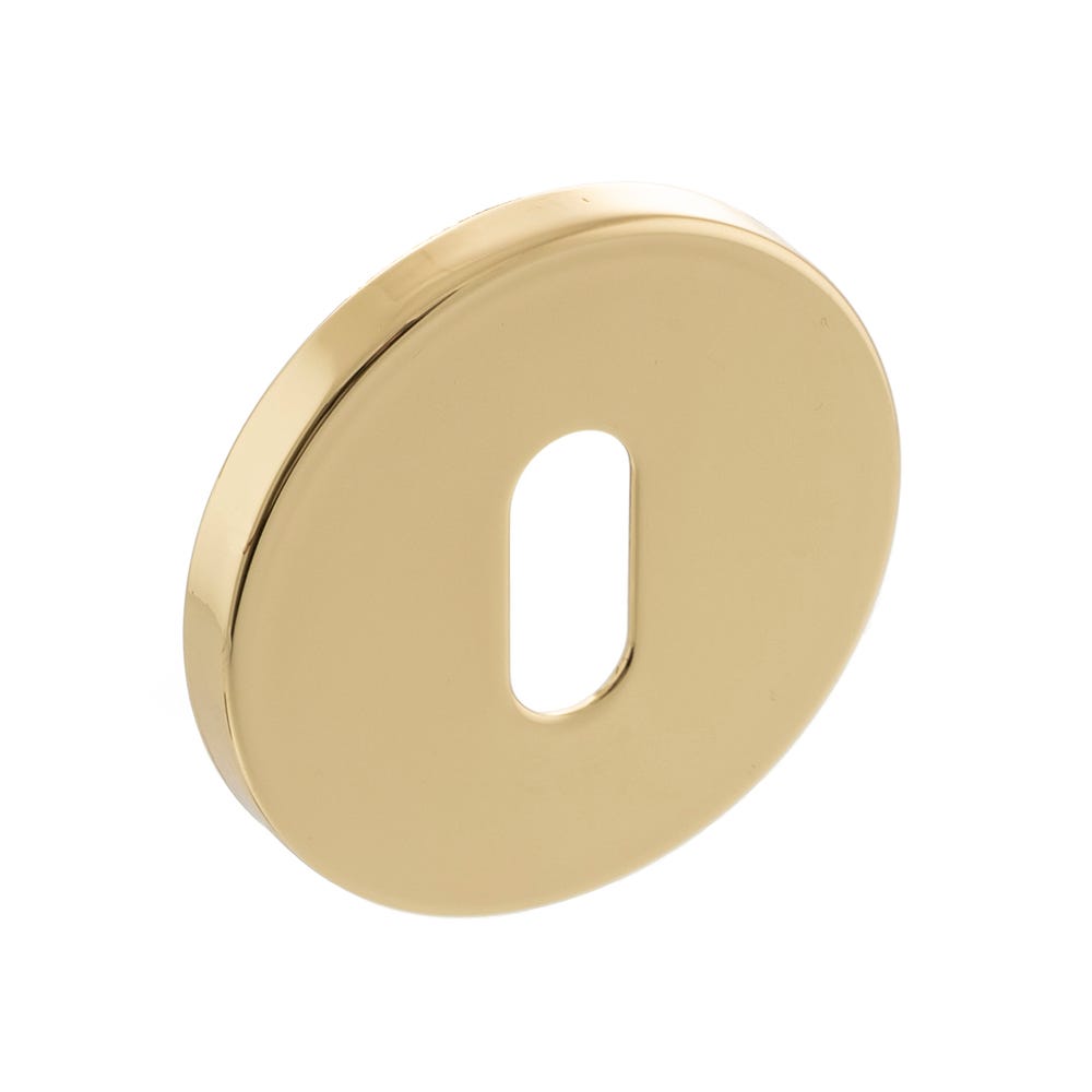 Millhouse Brass Key Escutcheon Slim Rose Polished Brass