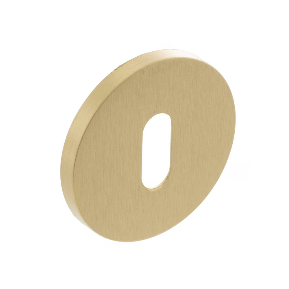 Millhouse Brass Key Escutcheon Slim Rose Satin Brass