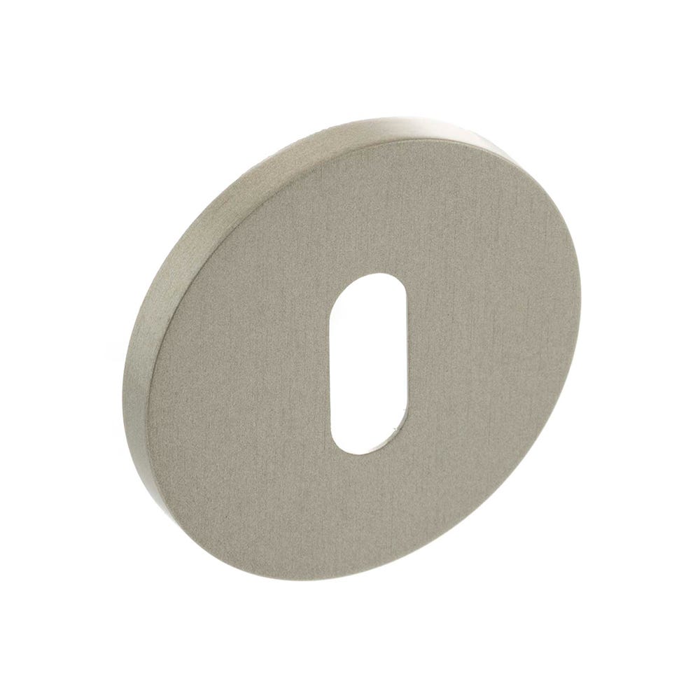 Millhouse Brass Key Escutcheon Slim Rose Satin Nickel