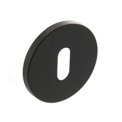 Millhouse Brass Key Escutcheon on 5mm Slimline Round Rose - Urban Dark Bronze