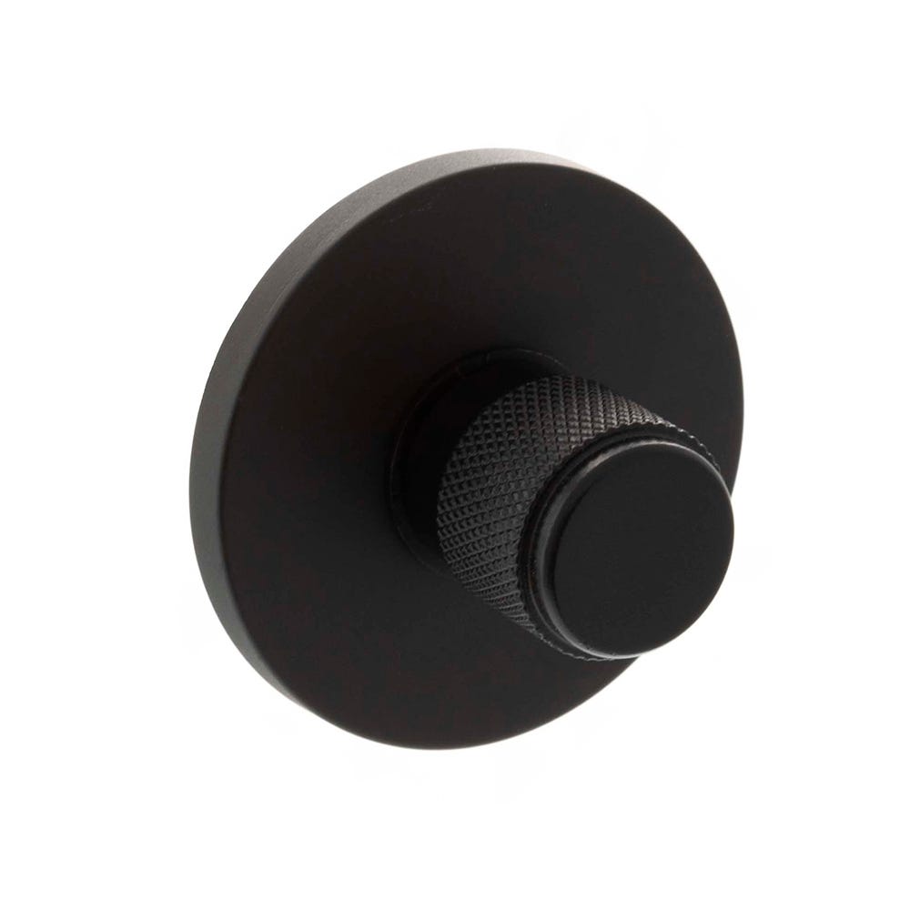 Millhouse Brass Knurled WC Turn/Release Slim Rose Matt Black