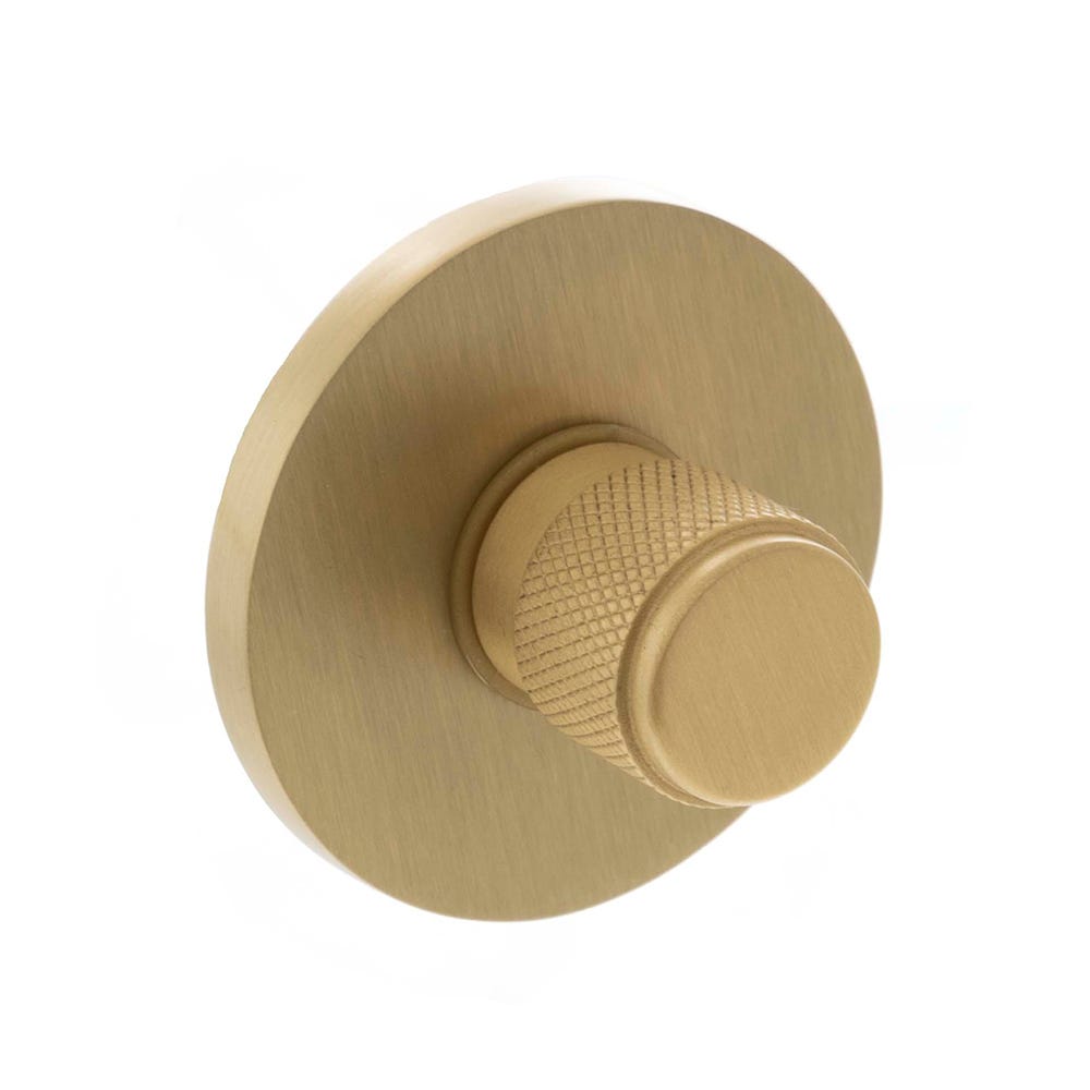 Millhouse Brass Knurled WC Turn/Release Slim Rose Satin Brass