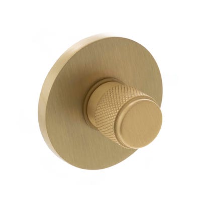 Millhouse Brass Knurled WC Turn and Release on 5mm Slimline Round Rose - Satin Brass