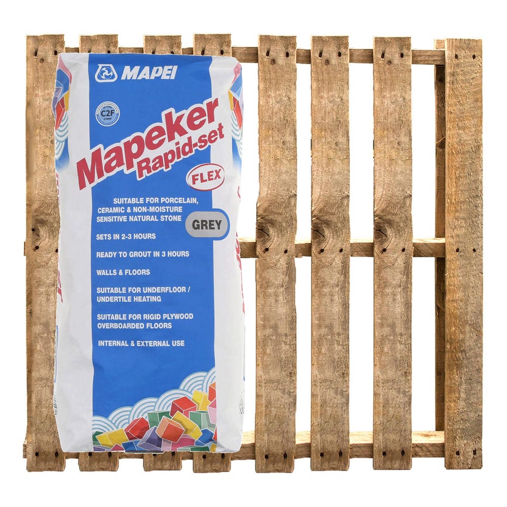 Mapei Mapeker Grey Rapid Set Flex Adhesive 20kg Pack of 48