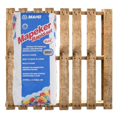 Mapei Mapeker Grey Rapid Set Flex Adhesive 20kg Pack of 48