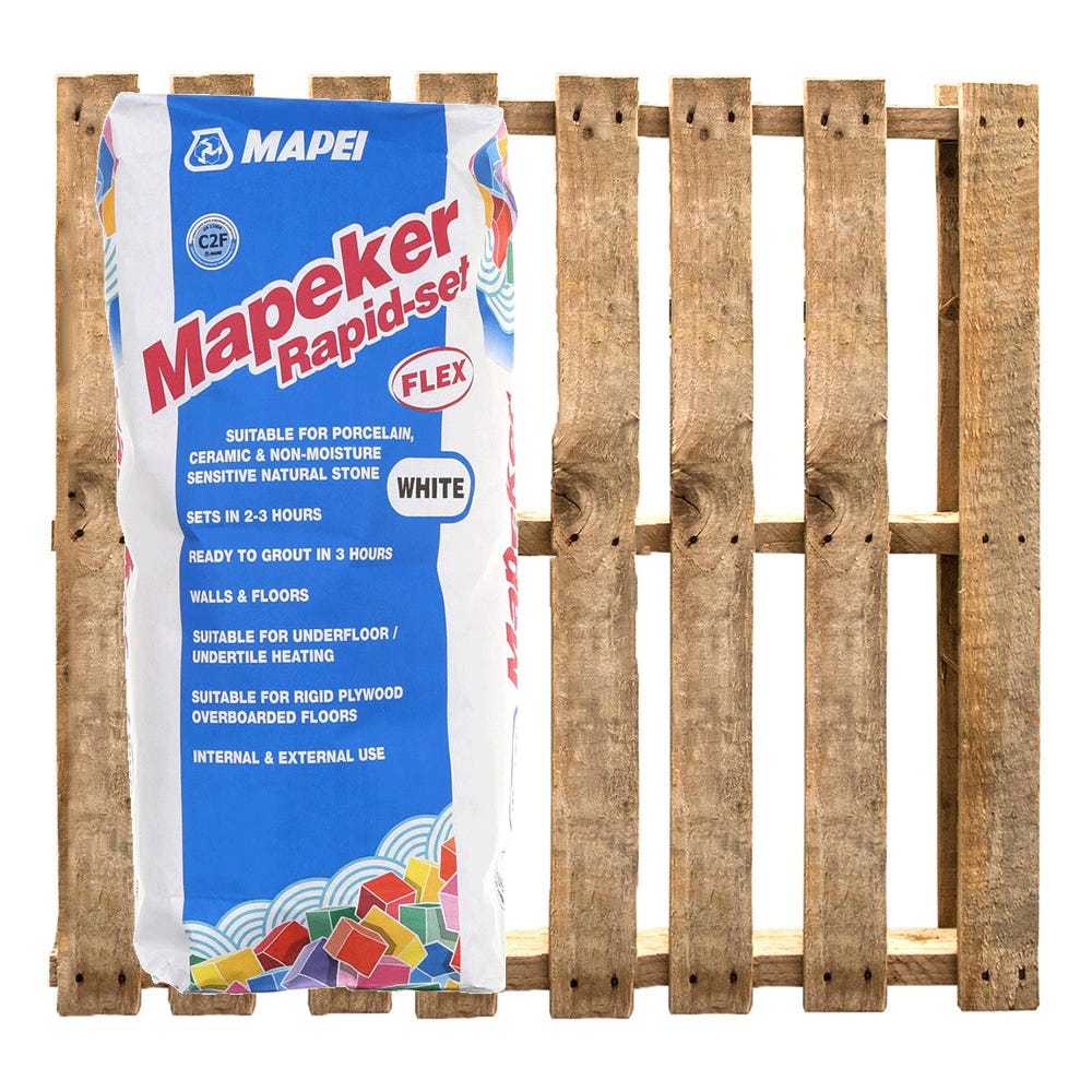 Mapei Mapeker White Rapid Set Flex Adhesive 20kg Pack of 48