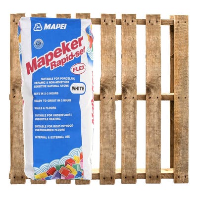 Mapei Mapeker White Rapid Set Flex Adhesive 20kg Pack of 48