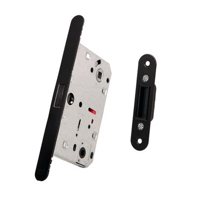 Revolution XT Magnetic Bathroom Lock 60mm Backset Matt Black