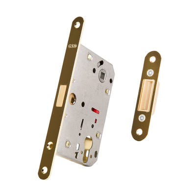 Polaris 2XT Magnetic Euro Sashlock 60mm Backset Polished Brass
