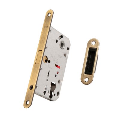 Polaris 2XT Magnetic Euro Sashlock 50mm Backset Antique Brass