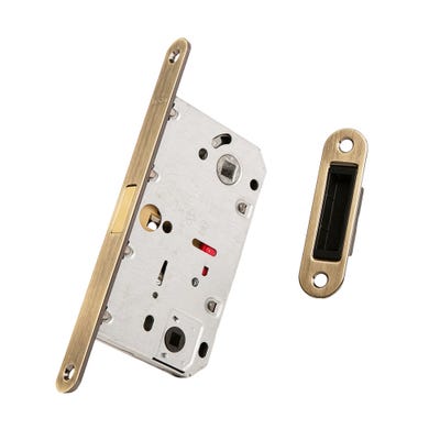 Polaris 2XT Magnetic Bathroom Lock 50mm Backset Antique Brass