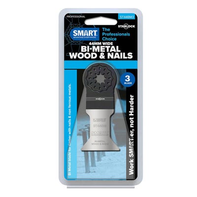Smart Starlock 44mm Bi-Metal Wood & Nails Multi Tool Blades Pack of 3