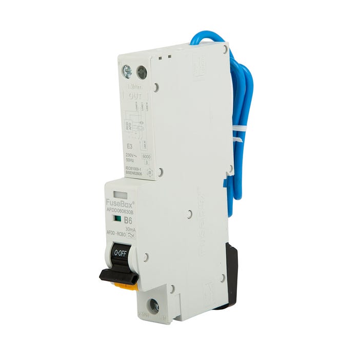 FuseBox Mini AFDD RCBO B Curve Double Pole 6A 30mA Type A